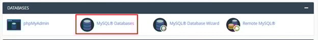 ورود به بخش MySQL Databases